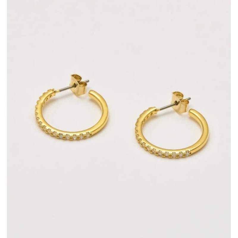 Estella Bartlett Pave Large Hoop Gold Earring Set